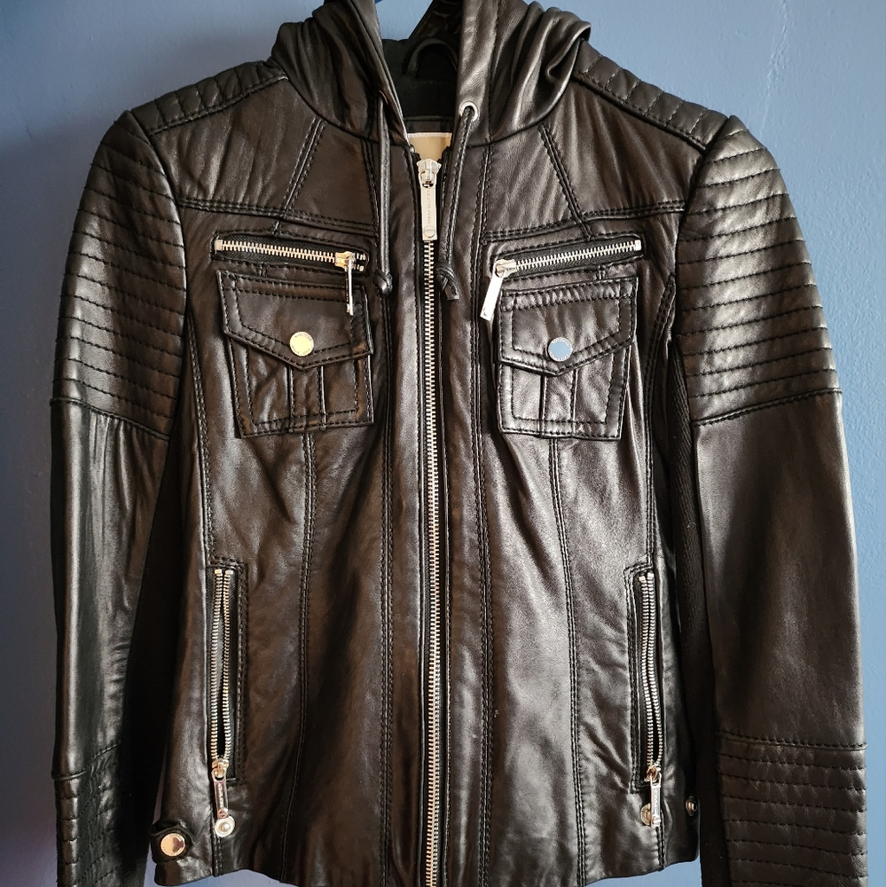 Michael Kors Leather Moto Jacket